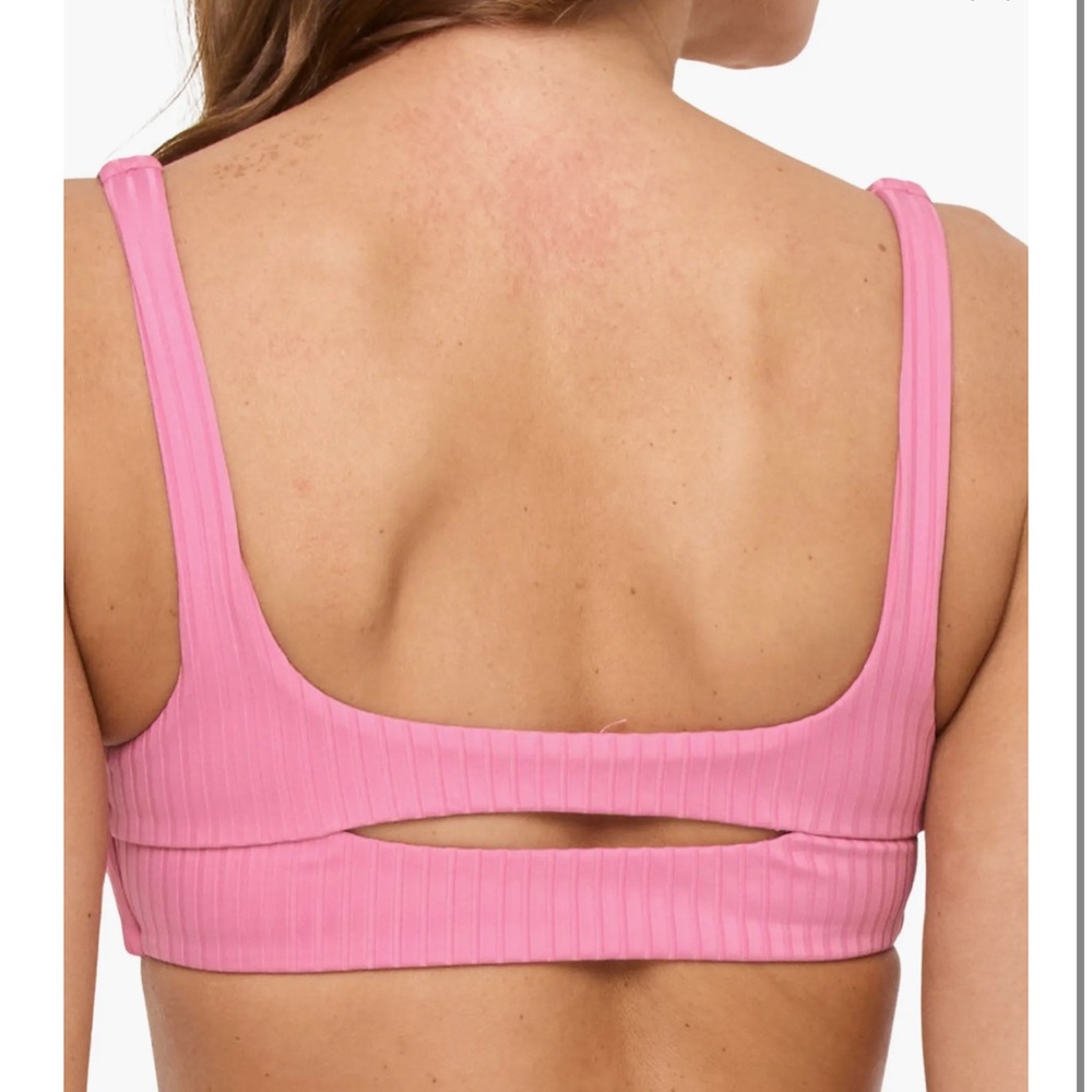 L*Space Bikini Set 💖 Pink Ribbed Effie Top & Dolce Bottom Bitsy Size M NWT - Picture 3 of 12